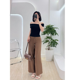 (10 DEAL MỞ BÁN) Quần suông ống rộng lưng dây kéo vải Gold Nhật mặc thoải mái lưng cao/lưng thấp