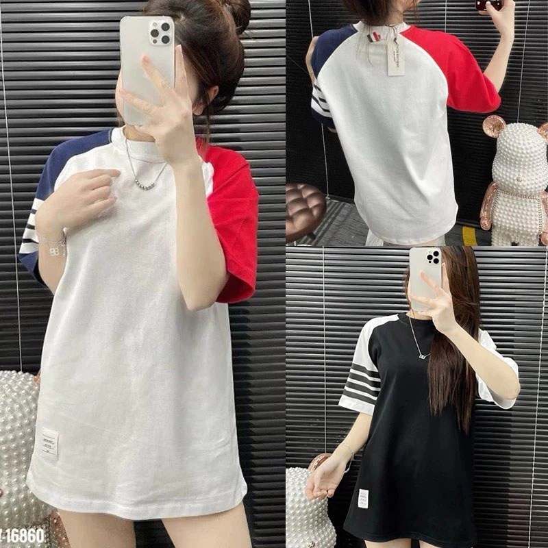 Áo Thun Tay Lỡ Nam Nữ dáng rộng Basic Mix Tay Màu Thời Trang Nữ Siêu Đẹp