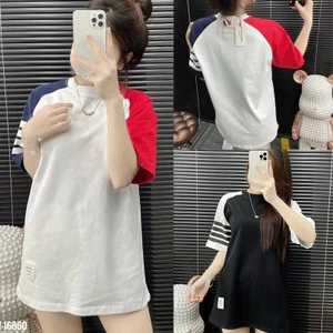 Áo Thun Tay Lỡ Nam Nữ dáng rộng Basic Mix Tay Màu Thời Trang Nữ Siêu Đẹp