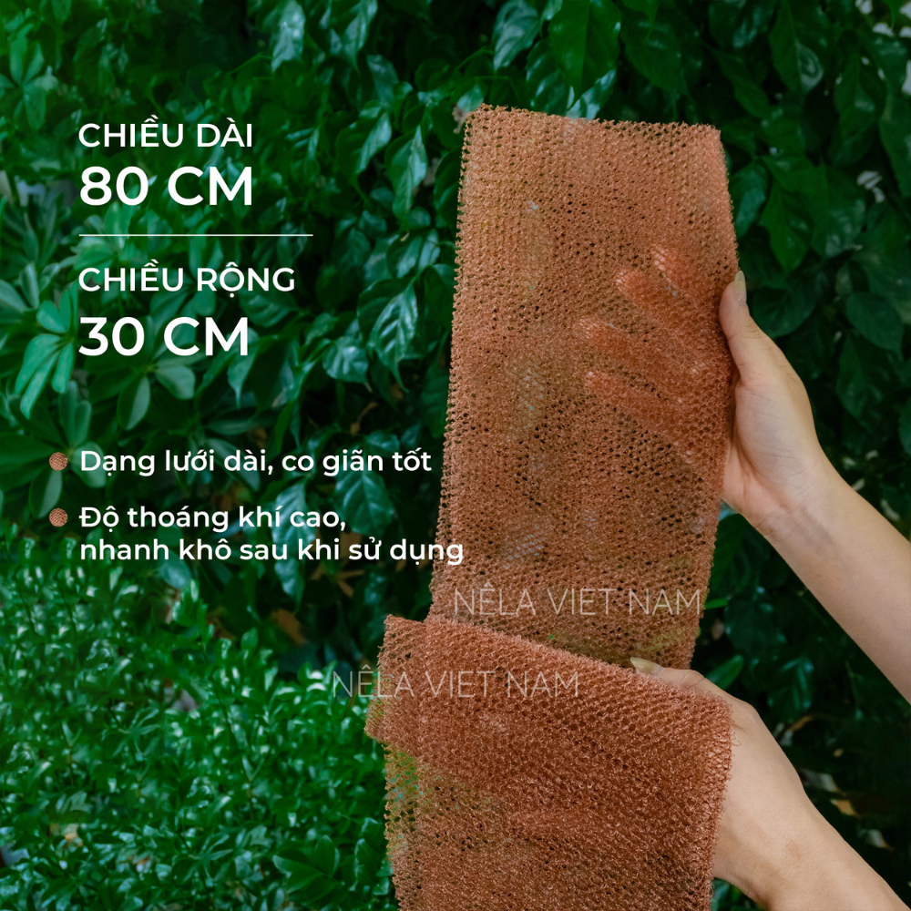 Lưới Tắm Giảm Mụn Lưng Kỳ Ghét Châu Phi NẾP LÀNG VIỆT NAM Dây Chà Lưng Tắm Dài Tẩy Tế Bào Da Chết