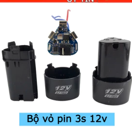 Bộ vỏ và mạch pin 12v 3s dùng cho máy khoan bắt vít 12v thông dụng Aotuo Voto (mạch màu ngẫu nhiên) k