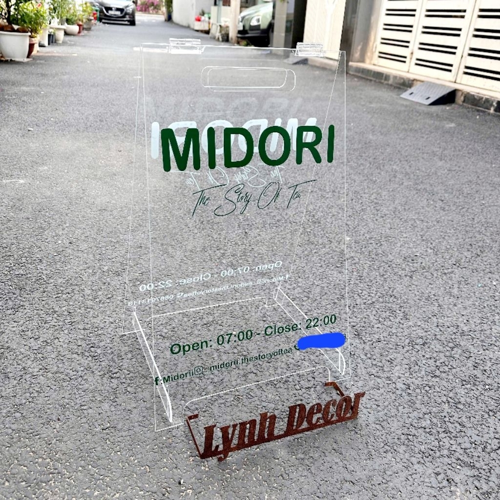 Standee Mica Chữ A Ngoài Trời,Miễn phí thiết kế  in UV theo yêu cầu , kích thước 40x60cm - Lynhdecor