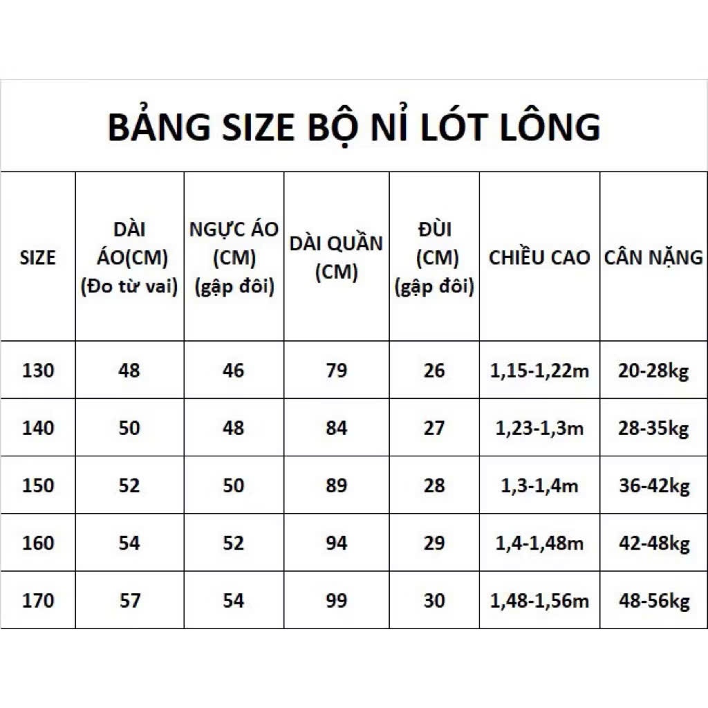 Set đồ LÓT LÔNG trẻ em 20-55kg bộ quần áo dầy cho bé trai