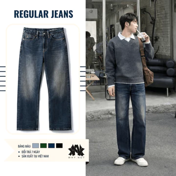 [DEAL MỞ BÁN] QUẦN JEAN NAM SUÔNG OCEAN BLUE STYLE CLEANFIT - Quần Jeans Ống Rộng, Quần Jean Cạp Cao, Quần Jean Nam Xanh