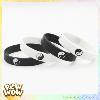 Vòng Tay Cao Su Thể Thao Trắng Đen Black White Basic Phong Cách Tối Giản (Lưu Ý Chọn Đúng Size)