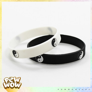 Vòng Tay Cao Su Thể Thao Trắng Đen Black White Basic Phong Cách Tối Giản (Lưu Ý Chọn Đúng Size)