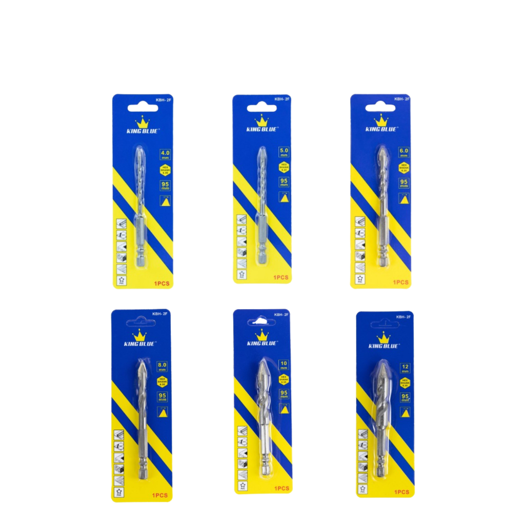 Mũi Khoan Đa Năng Lục Giác KingBlue KBH2F Size 4–12mm Dài 95mm Khoan Tường,Gạch Men,Đá,Kính,Bê Tông