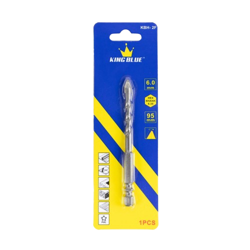 Mũi Khoan Đa Năng Lục Giác KingBlue KBH2F Size 4–12mm Dài 95mm Khoan Tường,Gạch Men,Đá,Kính,Bê Tông