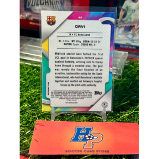 Thẻ bóng đá Gavi Refractor Topps Finest UCL 2024/25