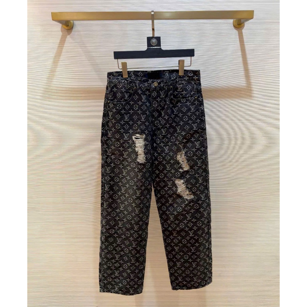 ⚡️[Hight Quality] Quần Jeans \/ Nam Nữ Denim Pants - Điểm Nhấn Was Mài Phối Logo Cao Cấp