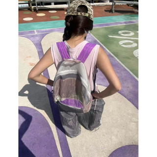 Ba lô lưới bán trong suốt phối màu (Semi-Sheer Mesh Backpack)