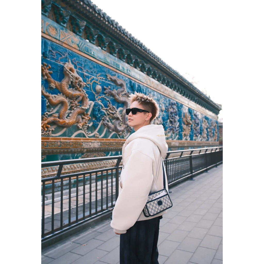 ⚡️[Hight Quality] Túi Đeo Chéo Nam Nữ Dáng Ngang Màu Xanh Navy Full Box - Điểm Nhấn Chữ Nhỏ Phối Canvas Sang Trọng