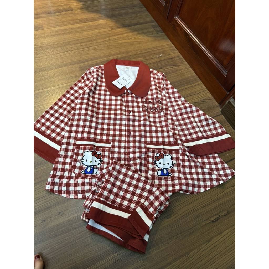 40-65kg Bộ Pijama đùi cổ sen thiết kế chất Mango