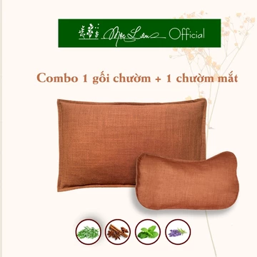 Combo túi chườm nóng thảo dược (2 món: Gối chườm + Chườm mắt)