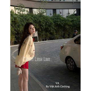 Set Váy Len Đính Nơ Đỏ Xinh Xắn