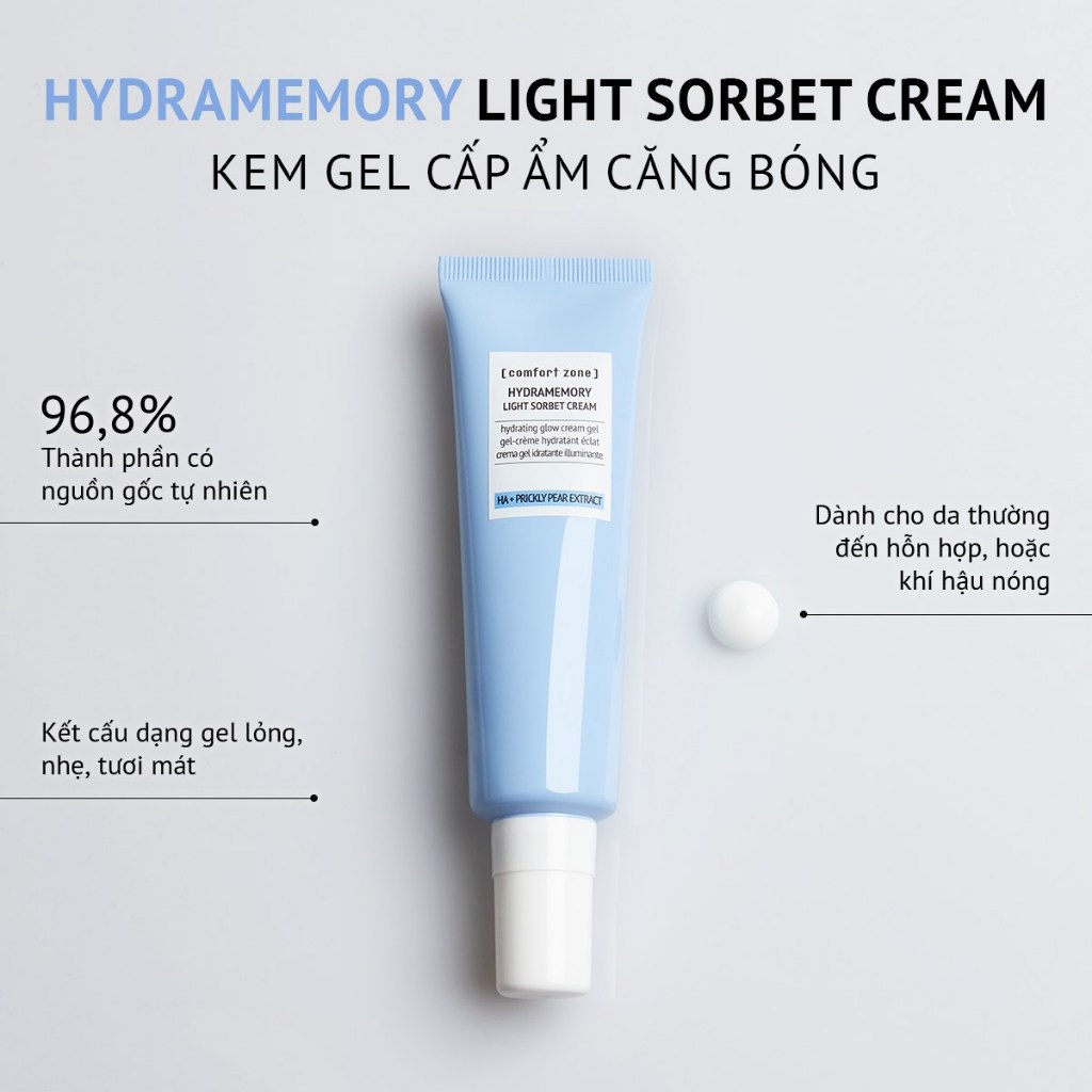 HÀNG CÔNG TY] Kem Dưỡng Ẩm Ngừa Mất Nước Comfort Zone Hydramemory Cream Gel  Rich / Light Sorbet Cream 60ml | Shopee Việt Nam