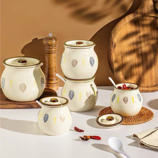 Hũ sứ đựng gia vị, mỡ lợn, các loại hạt khô 300ml - 2100ml men mịn họa tiết đẹp phù hợp nhà bếp
