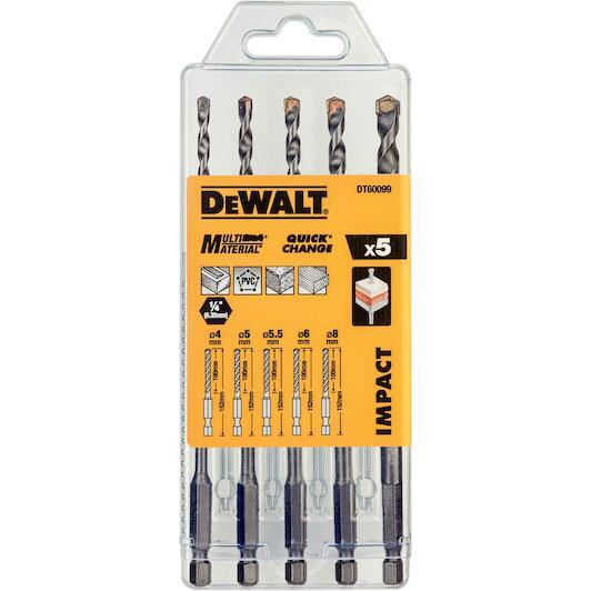 BỘ 5 MŨI KHOAN TƯỜNG CHUÔI LỤC GIÁC DEWALT DT60099-QZ