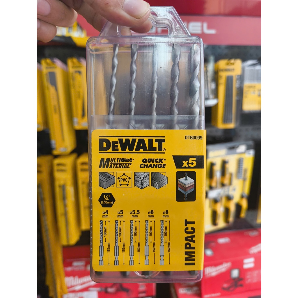 BỘ 5 MŨI KHOAN TƯỜNG CHUÔI LỤC GIÁC DEWALT DT60099-QZ
