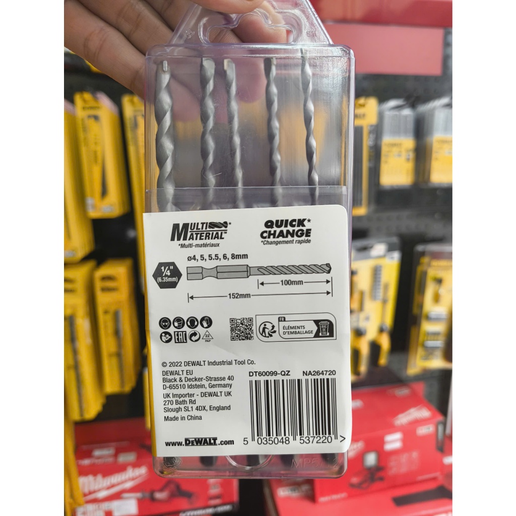 BỘ 5 MŨI KHOAN TƯỜNG CHUÔI LỤC GIÁC DEWALT DT60099-QZ