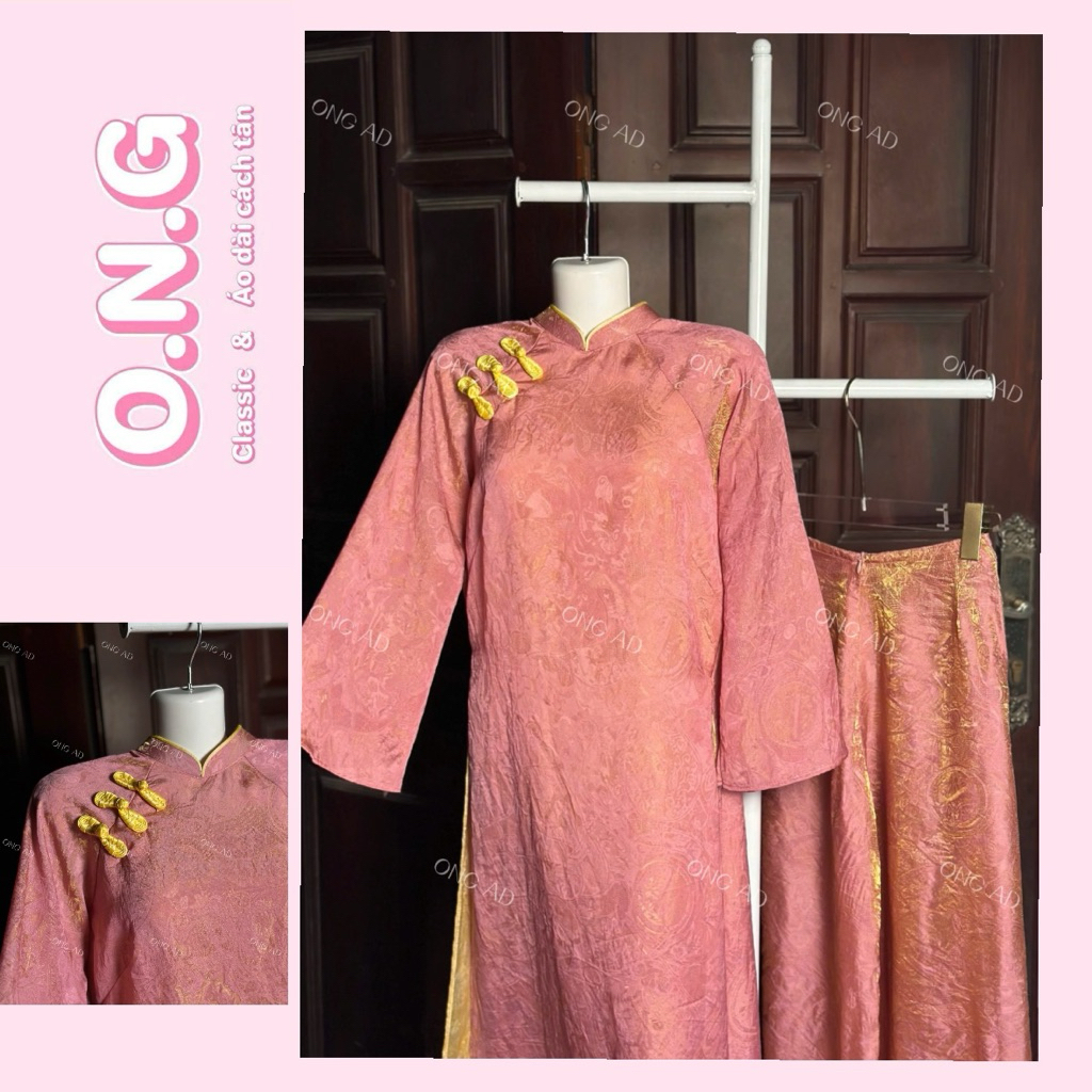 [ONG AD] áo dài LAM VÂN dáng suông cổ truyền thống tay loe lửng( XS-8XL)