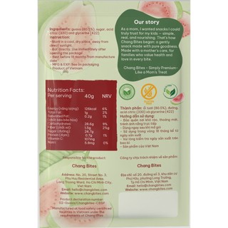 Ổi Sấy Dẻo Ít Đường Chang Bites Ăn Vặt Healthy Giàu Vitamin C, Chuẩn Xuất Khẩu Có Giấy Tờ Công Bố Đầy Đủ