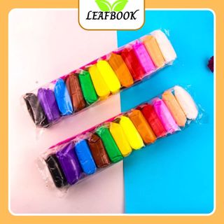 LEAFBOOK Đất nặn an toàn KHÔNG DÍNH TAY, Màu Chuẩn, Mịn, KHÔNG LEM, không mùi tạo hình tự khô