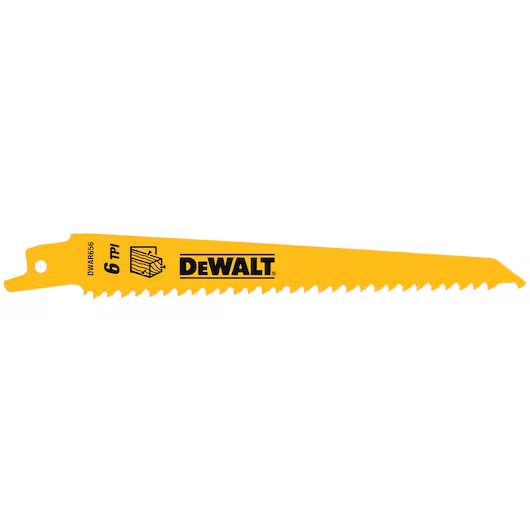 Lưỡi cưa kiếm cắt gỗ có đinh 6in-152.4mm 6TPI DEWALT DW4802