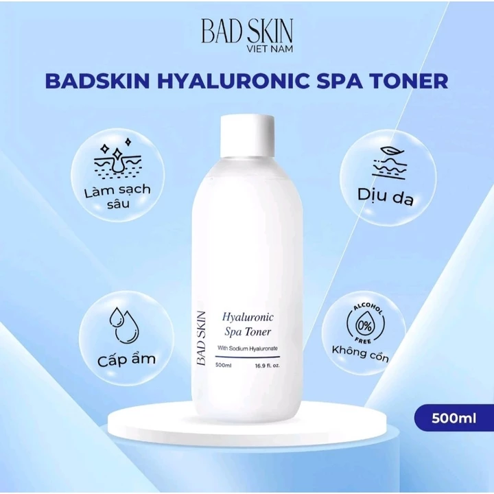 Nước hoa hồng Toner Onsen Badskin Hyaluronic Spa Toner 500ml