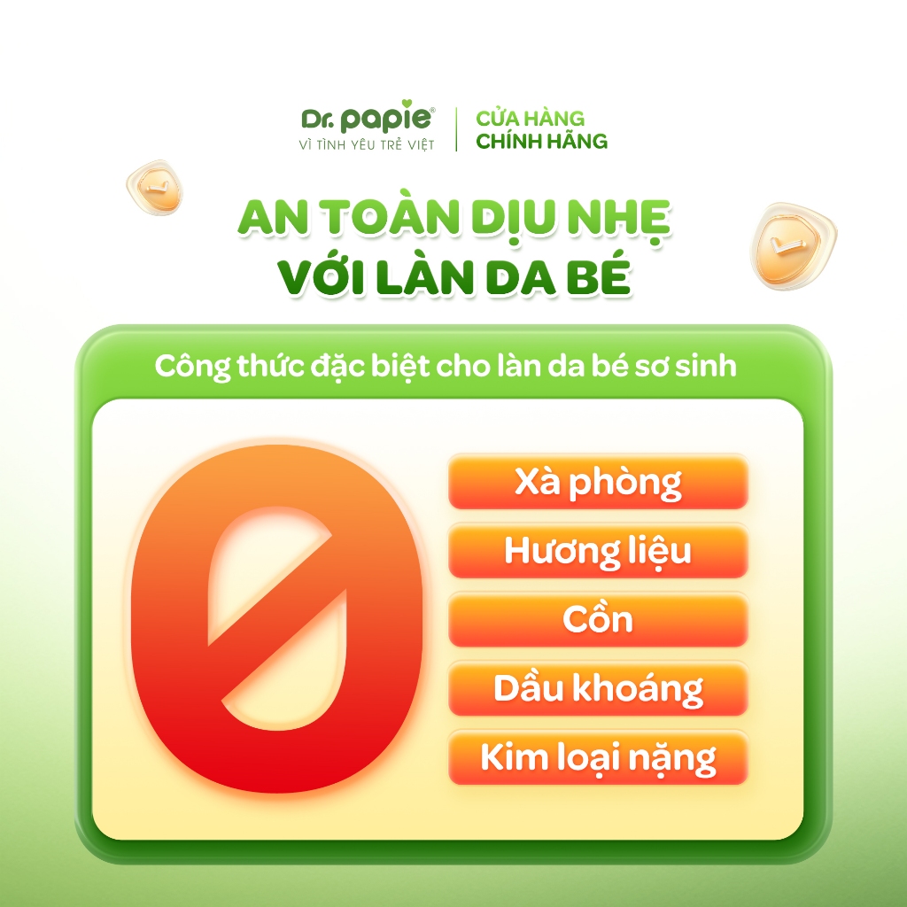 [Live] 500ml Nước Tắm Gội 2 IN 1 Thảo Dược Shan Tuyết Làm Mát Da Giảm Mẩn Đỏ Dr.Papie dành cho bé sơ sinh