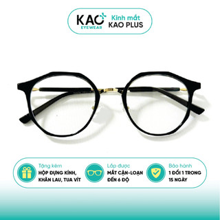 Kính cận nhựa kim loại dẻo nhẹ thời trang nam nữ KAO Plus C3311