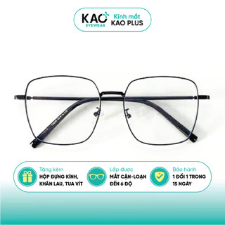 Kính mắt cận nam nữ KAO PLUS dáng vuông chất liệu kim loại nhiều màu sắc thời trang 0310
