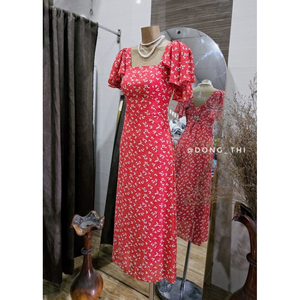 [SIZE 2XL] ĐẦM MIDI VOAN HOA NHÍ