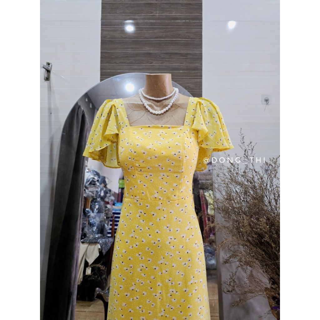 [SIZE 2XL] ĐẦM MIDI VOAN HOA NHÍ