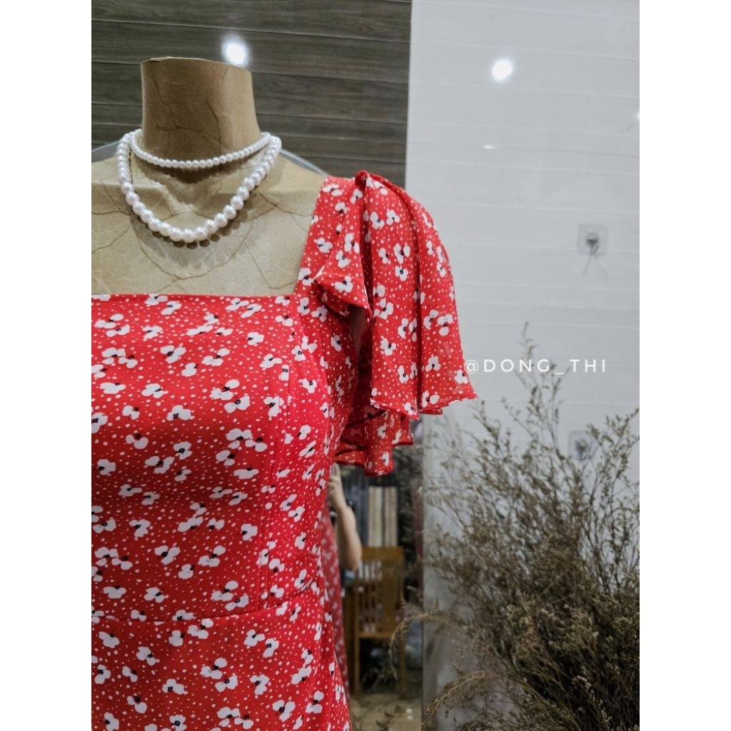 [SIZE 2XL] ĐẦM MIDI VOAN HOA NHÍ