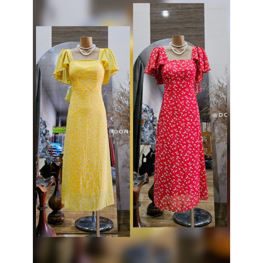 [SIZE 2XL] ĐẦM MIDI VOAN HOA NHÍ