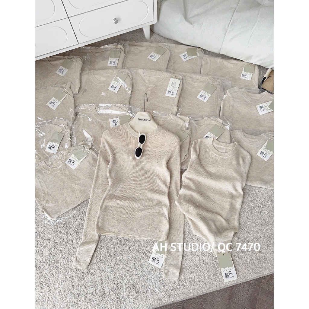 Áo len tăm trơn dài tay cổ tròn (QC Loại 1) Nữ the.sweaterweather TSW