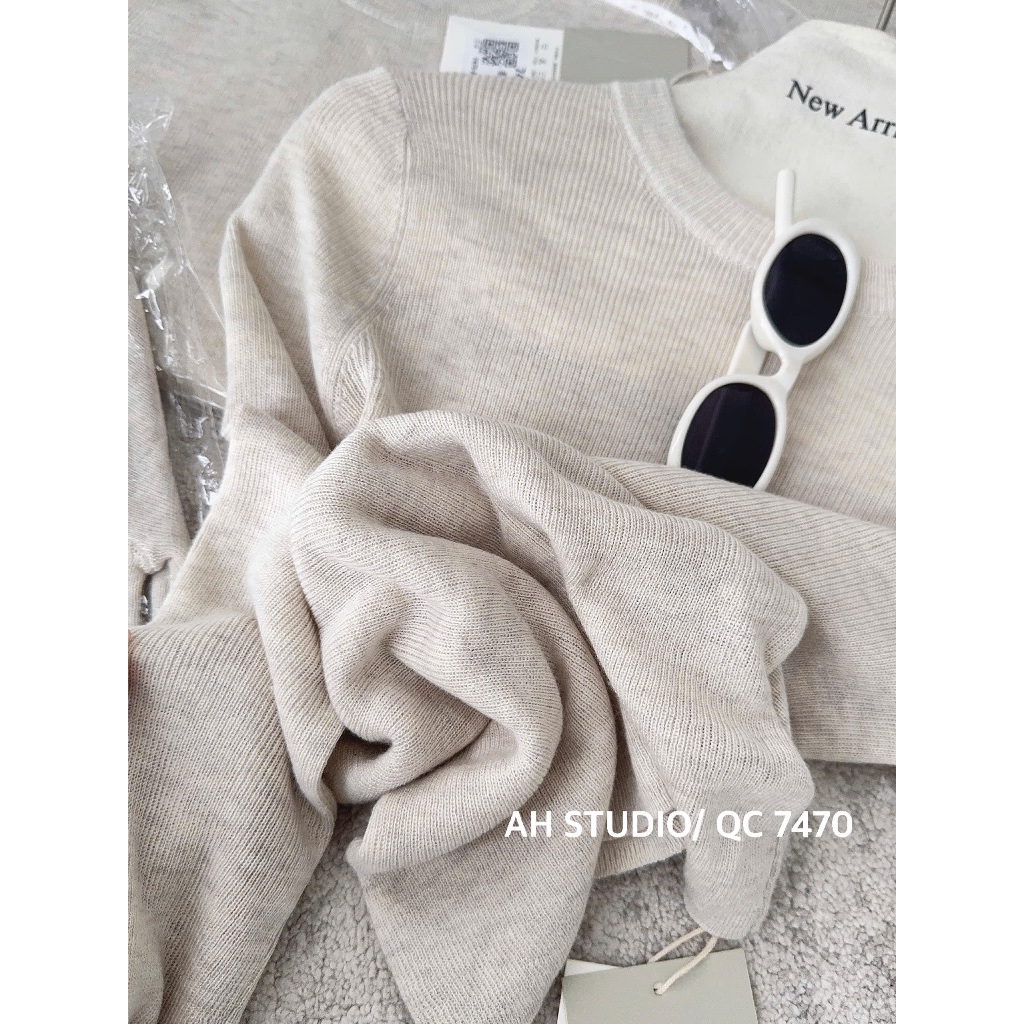 Áo len tăm trơn dài tay cổ tròn (QC Loại 1) Nữ the.sweaterweather TSW