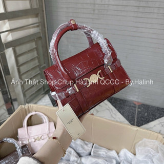 Túi Quai Xách Chio Khuy Tròn Da Bóng Kèm Dây Đeo Chéo Size 22cm