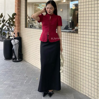LIU SKIRT | Chân váy linen form xoè nhẹ, đơn giản, hack dáng style Hàn Quốc  - ByMintt