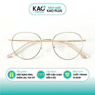 Gọng kính nữ kiểu tròn KAO PLUS chất liệu kim loại thanh mảnh nhiều màu sắc thời trang A221