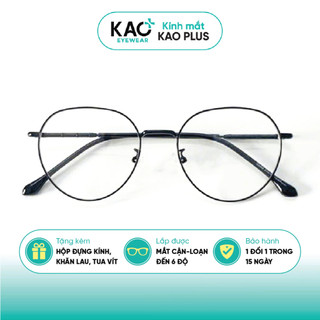 Mắt kính gọng kim loại KAO PLUS thanh mảnh dáng tròn thời trang chất lượng cao 02102