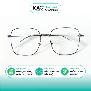 Gọng kính cận đa giác thời trang nữ KAO PLUS kim loại thanh mảnh chất lượng cao 5310