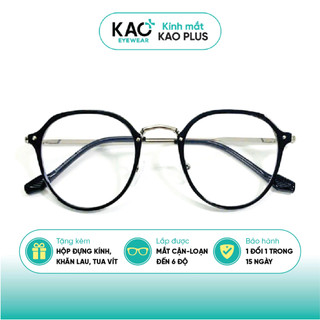 Kính cận thị nữ kim loại chất lượng cao KAO PLUS form tròn dễ thương C029