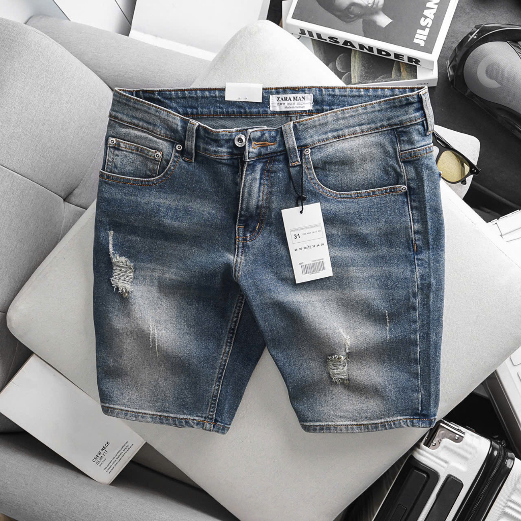Quần Short Jean Nam ống suông bigsize đến 130kg co giãn hàng VNXK xịn