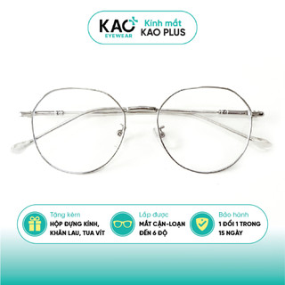 Gọng kính cận kim loại KAO PLUS dáng tròn thanh mảnh nhiều màu sắc thời trang nữ A521