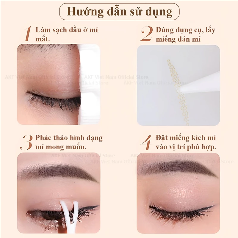 Kích Mí Vô Hình AKF 120 Miếng – Dán Kích Mí Tự Nhiên Không Lộ, Tạo Mắt 2 Mí Rõ Ràng