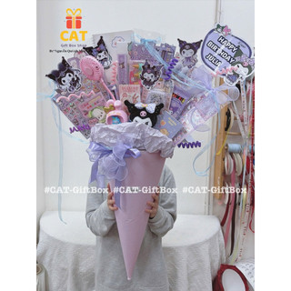 Ốc quế bánh kẹo Kuromi, quà sinh nhật độc đáo , lẵng bánh kẹo, quà tặng ốc quế , gấu Kuromi , quà tặng bánh kẹo