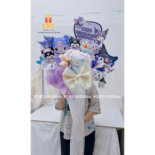 Ốc quế bánh kẹo Kuromi, quà sinh nhật độc đáo , lẵng bánh kẹo, quà tặng ốc quế , gấu Kuromi , quà tặng bánh kẹo