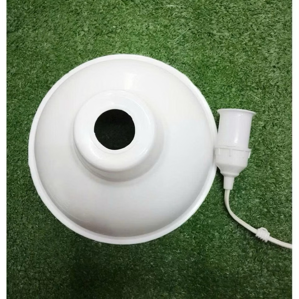 Choá đèn nhựa trắng-chao đèn Gồm đui kín nước e27 | BigBuy360 - bigbuy360.vn
